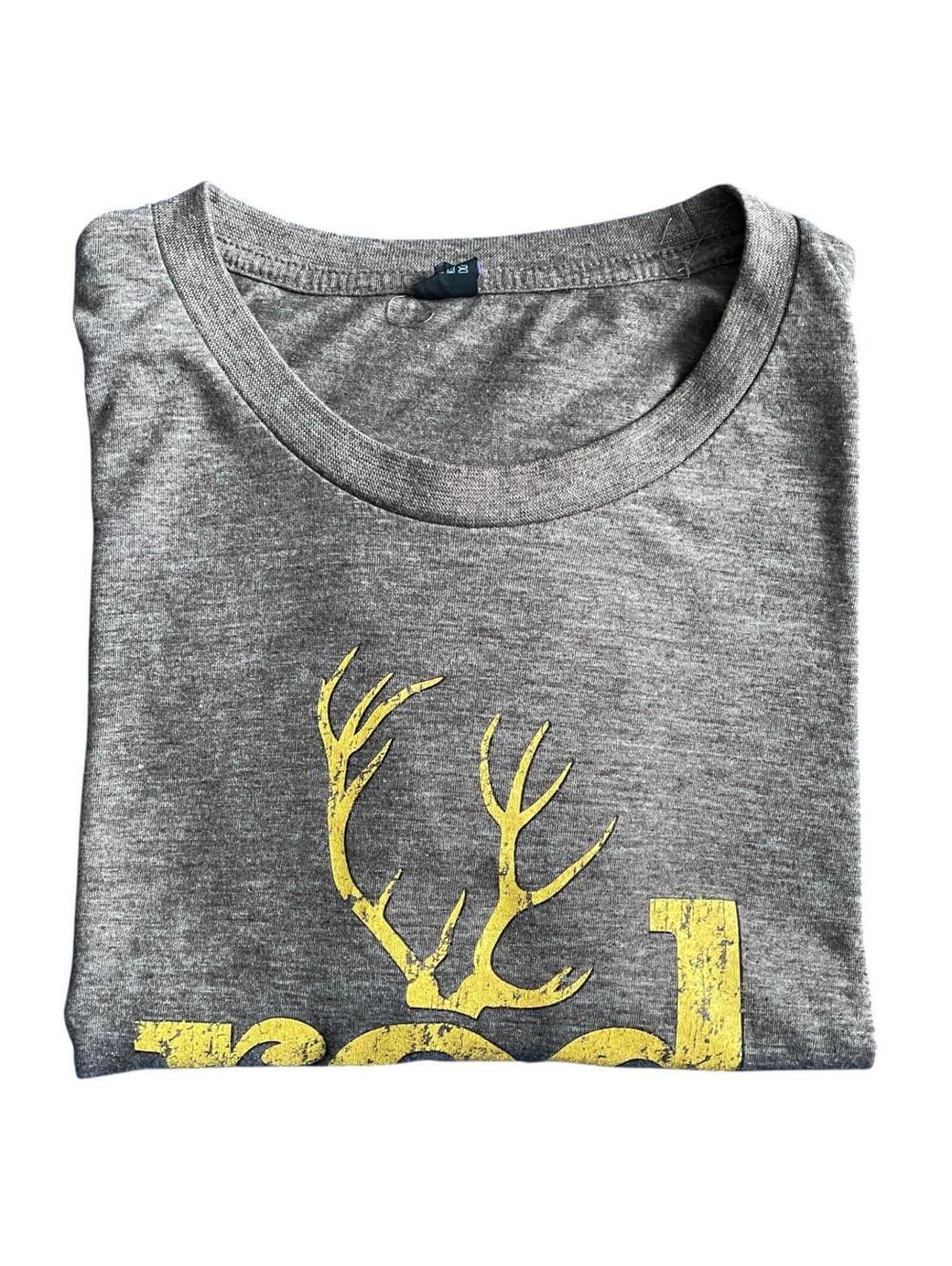 Red Stag Jim Beam T Shirt Mens Large Gray Graphic Antler Logo Tee Distressed - Picture 5 of 7